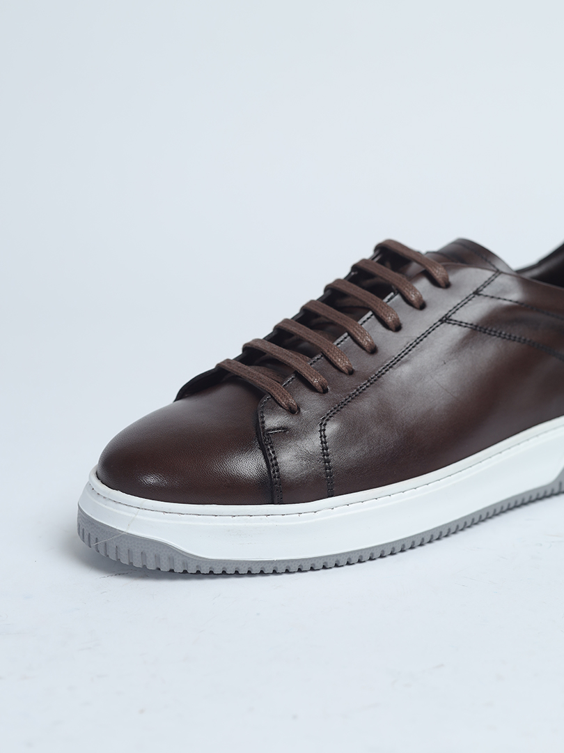 Coffee brown sneakers with white sole – House of Diberr