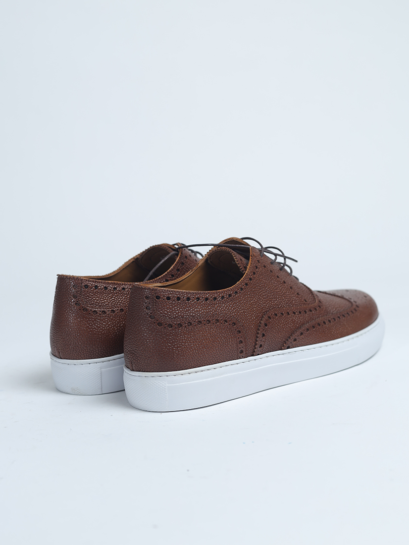 Brown sneaker with brogue leather – House of Diberr