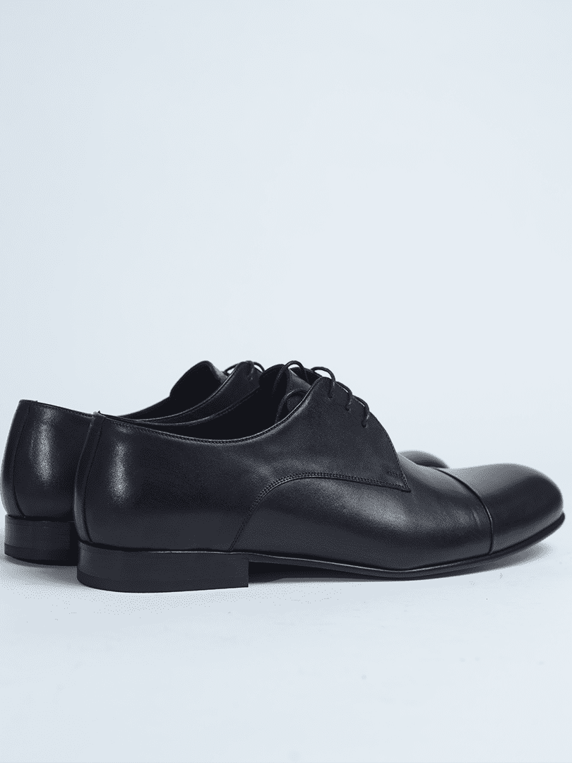 black derbies with smooth glossy leather – House of Diberr